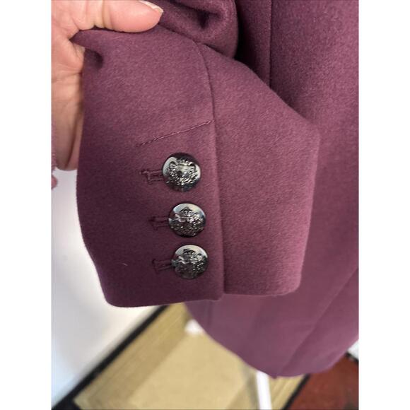 NWT White House Black Market Coat Womens Small Purple Removable Faux Fur Collar - Picture 9 of 16